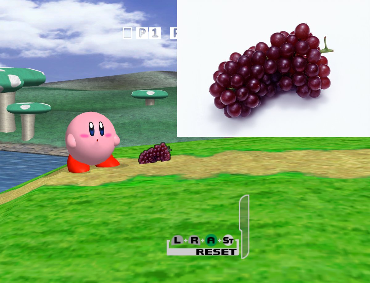 Smash Bros. Melee, red grapes texture match. Source image, Sozaijiten Vol.14 - SN044