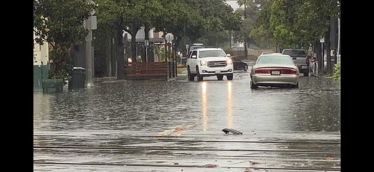 Santa Barbara is draining off after some of the most intense rain and  flooding it has seen in a long time. The 9 AM hour was a gusher. Multiple intersections, underpass, crossings, and streets that do not normally flood were under water.