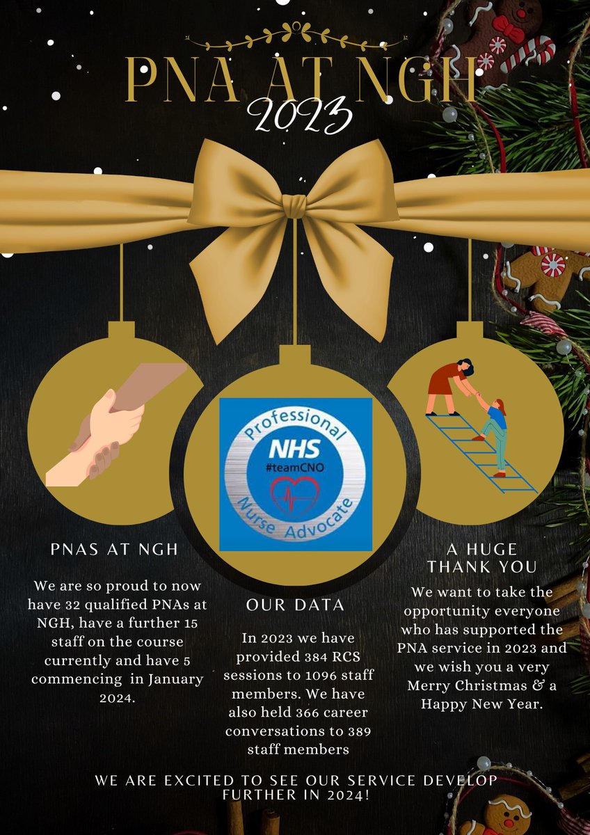 Great to be able to share our #PNA highlights for 2023 with our PNAs across @NGHnhstrust🎄 So much to celebrate this year including reaching huge 1485 staff for #RCS & career conversations ❤️ we can’t wait to see what 2024 is going to bring 🎄🎅🏼 so grateful for all the support 🤗
