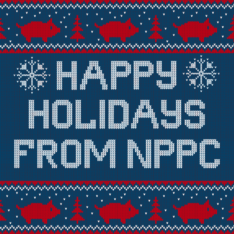 Deck the halls with hogs of holly! 🐖

NPPC wishes you a Merry Christmas and a sizzlin' holiday season! May your days be bacon-wrapped, nights filled with festive cheer, and your plates full of the savory delight of porcine excellence. Warm wishes from our NPPC family to yours!