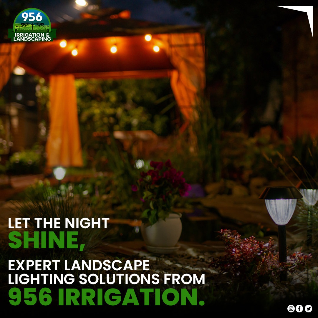 Illuminate your outdoor haven with expert landscape lighting solutions from 956 Irrigation. Transform your evenings into a magical experience.

🌐956irrigation.com
📞(956) 222-8866

#LandscapeLighting #OutdoorIllumination #MagicalEvenings #956Irrigation #Space