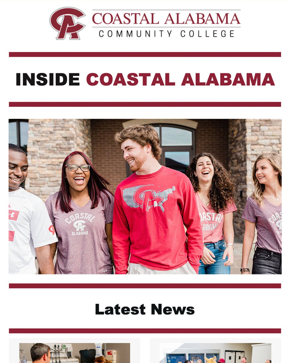 Want to stay up to date on the latest news at Coastal Alabama Community College? Make sure to subscribe to our NCMPR award-winning newsletter, Inside Coastal Alabama! 🗞️ View the latest edition and subscribe today at conta.cc/3tjhAa9.