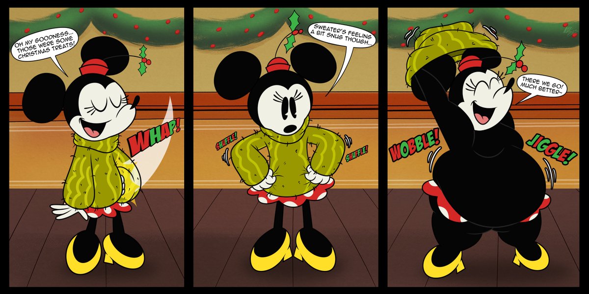 Minnie's got her own way of warming up this Christmas