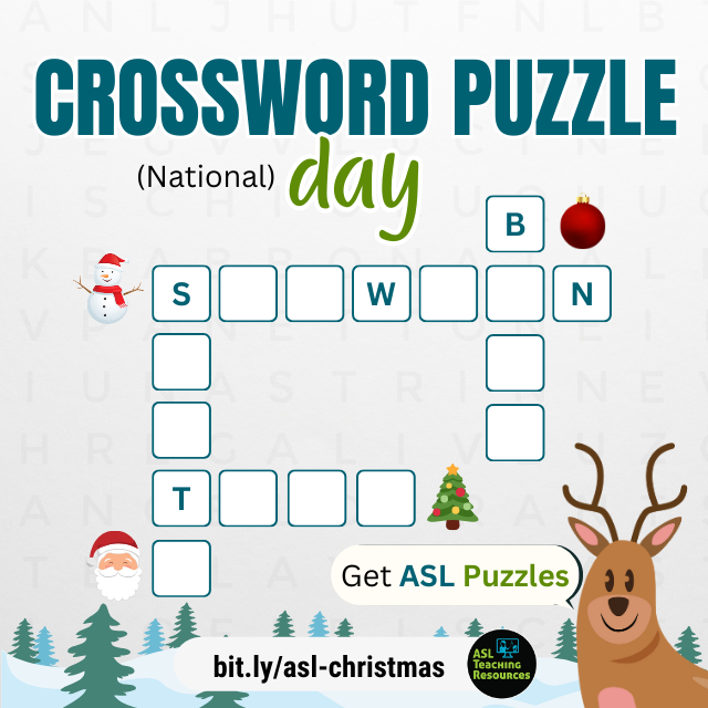 🤟🎄 Celebrate National Crossword Puzzle Day with a Christmas twist in ASL! 🎄🤟

 mtr.cool/uowlojvggo

#NationalCrosswordPuzzleDay #aslforkids #SPEDClassroom #ASLTeachingResources #kidscansign #christmasideasforkids