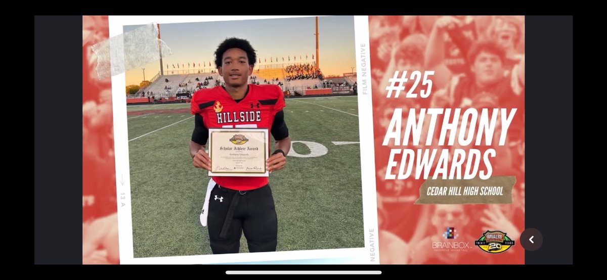 Anthony Edwards (@ant_wxrldwide) on Twitter photo Blessed to be recognized by <a href="/AmericanRivalry/">Great American Rivalry Series</a> as part of the Scholar Athlete “All-America” Team! Thank you to everyone who voted! 🔥🔥 #TTHL
<a href="/RecruitTheHill1/">Recruit The Hill</a> <a href="/2Itishim/">254Itishim</a> <a href="/CHLonghorns/">Cedar Hill Longhorns</a> <a href="/RRaiderone/">Raiderone</a> Blessed to be recognized by <a href="/AmericanRivalry/">Great American Rivalry Series</a> as part of the Scholar Athlete “All-America” Team! Thank you to everyone who voted! 🔥🔥 #TTHL
<a href="/RecruitTheHill1/">Recruit The Hill</a> <a href="/2Itishim/">254Itishim</a> <a href="/CHLonghorns/">Cedar Hill Longhorns</a> <a href="/RRaiderone/">Raiderone</a>
