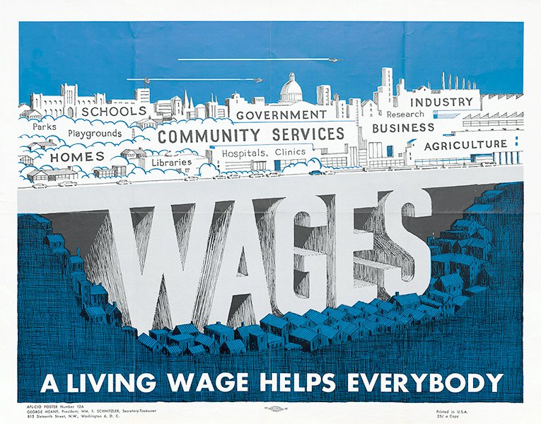 A living wage helps everybody: A slogan used in our posters printed in the 1950s, and still just as relevant today. #FlashbackFriday