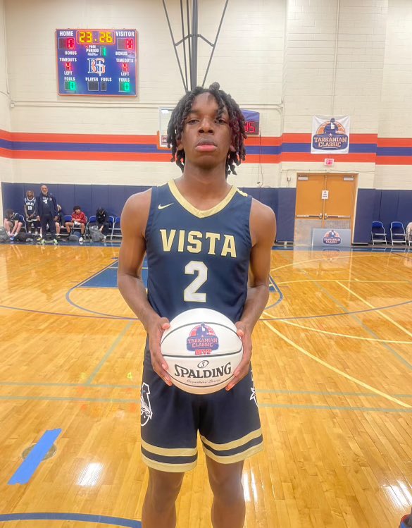 Donovan Ford 2024 6’6” wing forward (Vista Murrieta) with a phenomenal week at the Tarkanian Classic! Helped lead Vista to win the championship in the BallerTv division. Ford is a walking mismatch! Handles the ball well, very high IQ, and an excellent passer. Tournament MVP!
