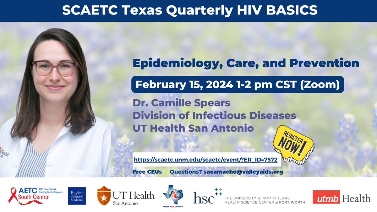 Get your 2024 calendar out...We have free #ContinuingEducation for Texas healthcare providers! @UTHSA_AETC @ReACHCentr @UTHealthSA_ID @DrBarbaraTaylor @utmb_ID @UTMB_SPPH @valleyaids @UNTHSC @scaetcnm @Women_in_ID @SAAFHouse