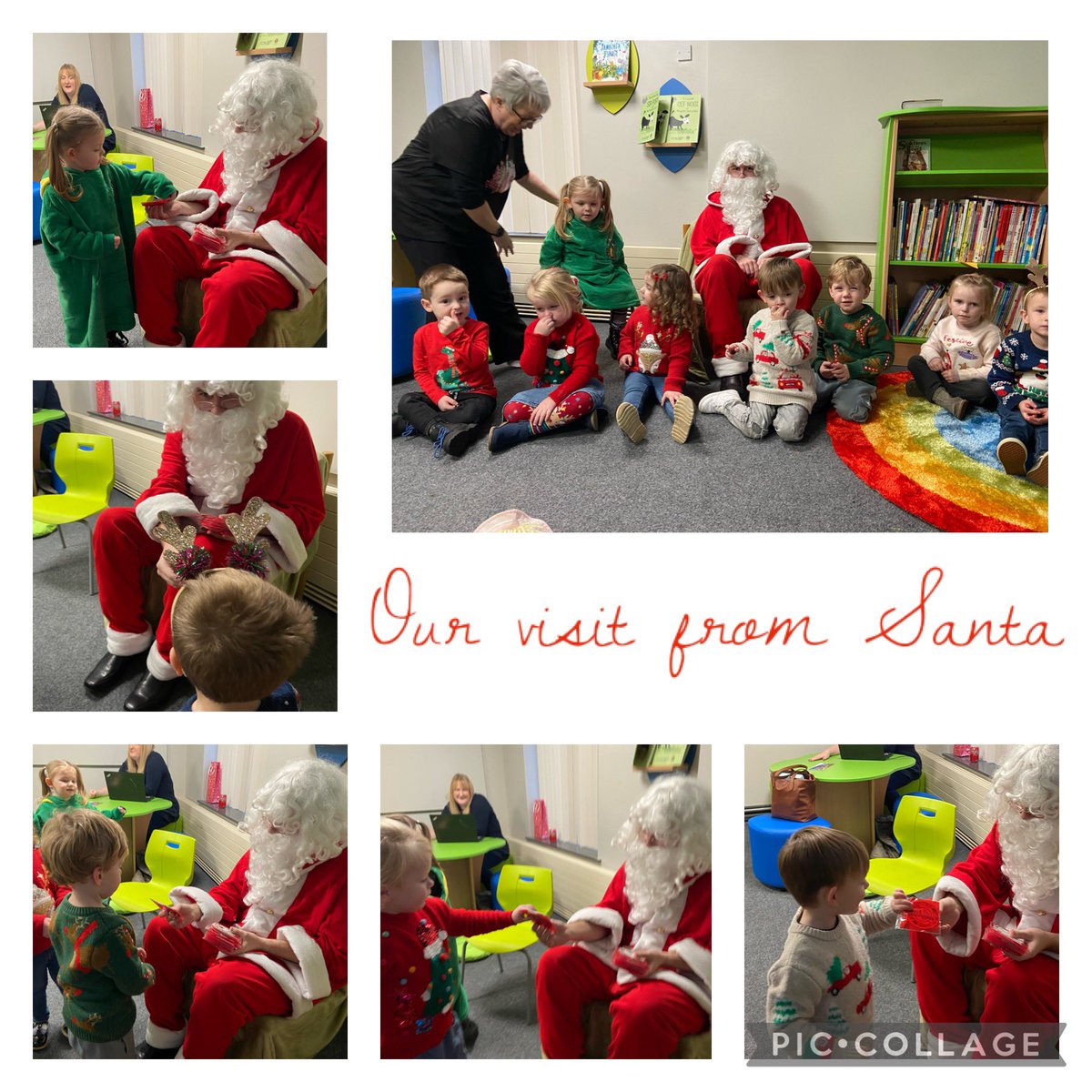 Nursery children had a lovely visit from Father Christmas today. The perfect start to the Christmas holiday. Nadolig Llawen pawb! @StMarysCIW