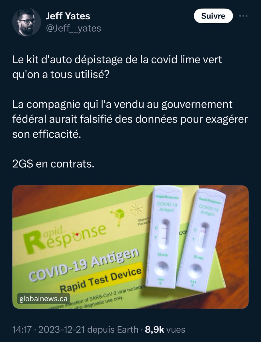 Petit test de l'honnêteté de ce soit disant décrypteur, qui n’est finalement rien d’autre qu’un journaliste subventionné: 

Comparez ce tweet sur l’efficacité des tests de dépistages maisons avec celui-ci, datant d’aujourd’hui. 

Tirez vos conclusions.

Pet pis répète…

*