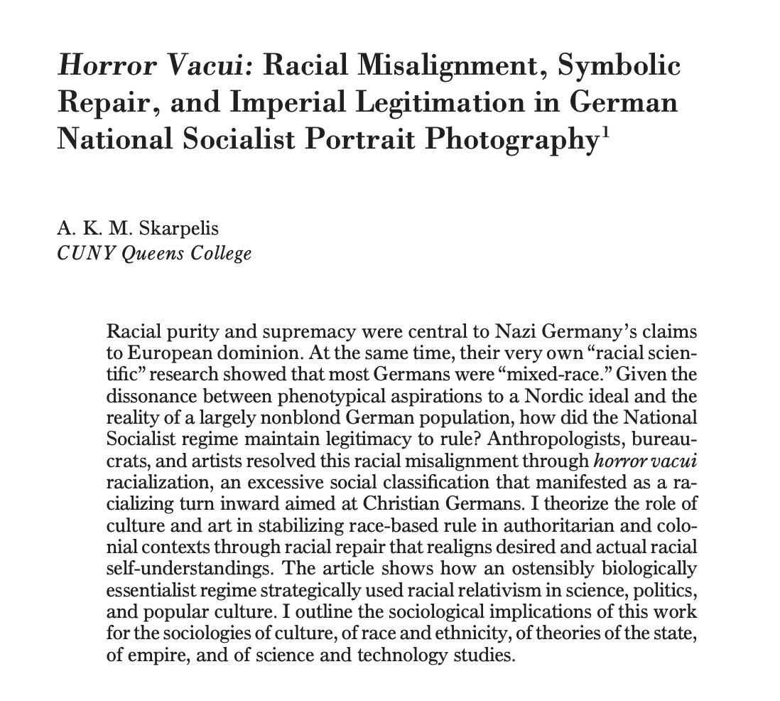 #soctwitter, publication alert: A piece on Nazi photography that I wrote after reading Susan Sontag’s 1973 @nybooks piece on Leni Riefenstahl, was just published in the American Journal of Sociology. 1/16