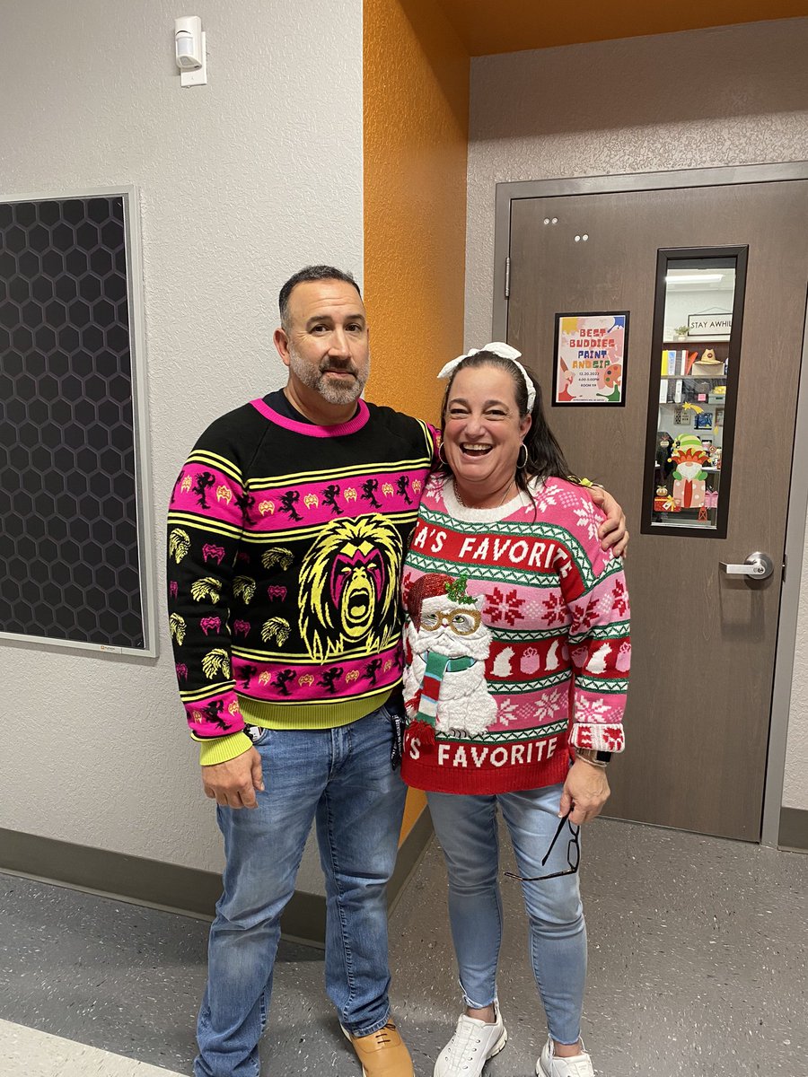 West Boynton Middle School (@westboyntonms) on Twitter photo Showing our school spirit on Ugly Sweater Day at the Hive! <a href="/JoePeccia/">Joe Peccia Jr.</a> <a href="/FFelsen_AP/">Fallon Felsen</a> Showing our school spirit on Ugly Sweater Day at the Hive! <a href="/JoePeccia/">Joe Peccia Jr.</a> <a href="/FFelsen_AP/">Fallon Felsen</a>
