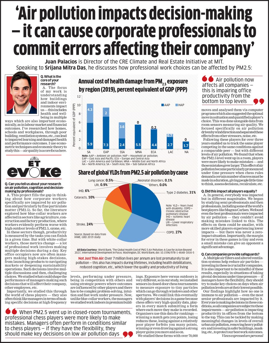Economic Times (@economictimes) on Twitter photo #ETEvoke | Juan Palacios is Director of the CRE Climate and Real Estate Initiative at MIT. Speaking to Srijana Mitra Das, he discusses how professional work choices can be affected by PM2.5.
tinyurl.com/yo8w2smd
<a href="/JPalaciosTem/">Juan Palacios</a> <a href="/MIT_SUL/">MIT Sustainable Urbanization Lab</a> <a href="/MITCRE/">MIT CRE</a> <a href="/MIT/">Massachusetts Institute of Technology (MIT)</a> <a href="/srijanapiya17/">Dr Srijana Mitra Das</a> #ETEvoke | Juan Palacios is Director of the CRE Climate and Real Estate Initiative at MIT. Speaking to Srijana Mitra Das, he discusses how professional work choices can be affected by PM2.5.
tinyurl.com/yo8w2smd
<a href="/JPalaciosTem/">Juan Palacios</a> <a href="/MIT_SUL/">MIT Sustainable Urbanization Lab</a> <a href="/MITCRE/">MIT CRE</a> <a href="/MIT/">Massachusetts Institute of Technology (MIT)</a> <a href="/srijanapiya17/">Dr Srijana Mitra Das</a>