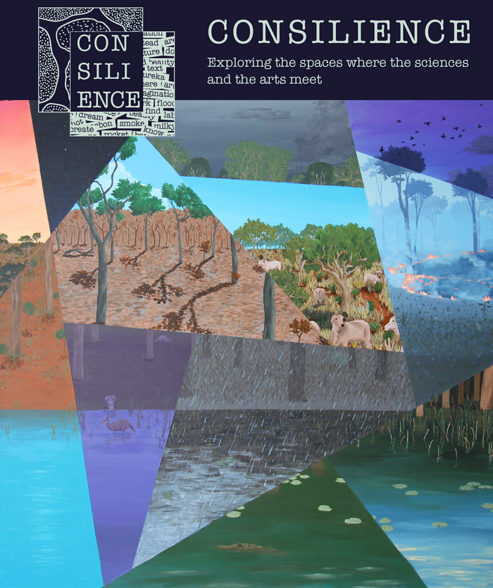 The new issue of @ConsilienceJrnl features one of my acrylic paintings as the cover! 'Mosaic' (2020) shows palaeoecology as an Aussie landscape made up of fragments of time Read more about my artwork: consilience-journal.com/conciliarte-is… Read issue 15: consilience-journal.com/issue-15 #SciArt