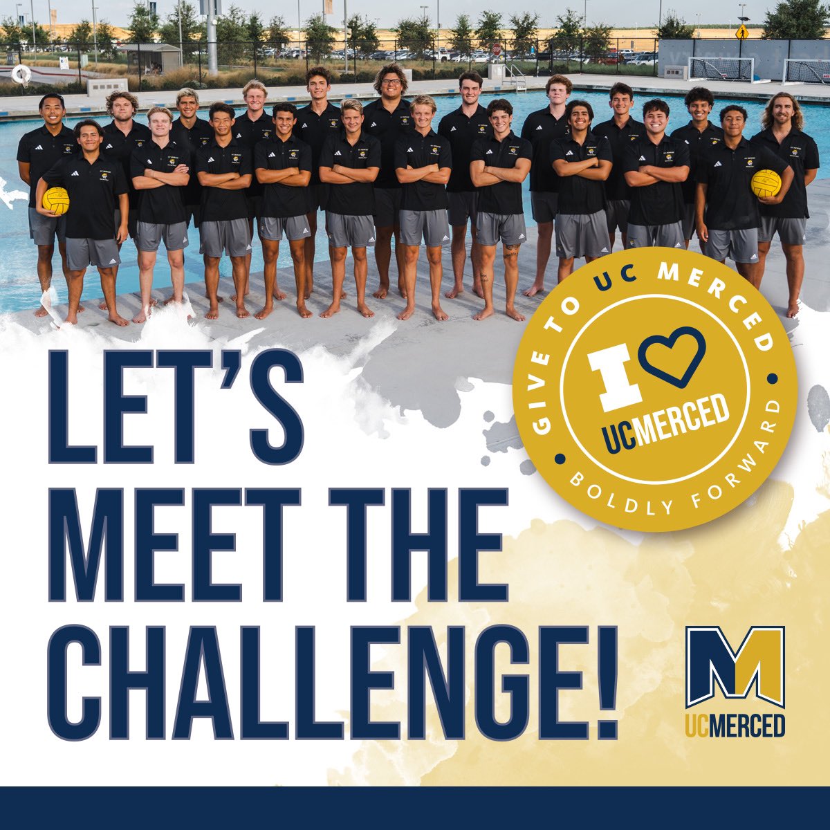 UC Merced’s Men’s Water Polo needs to raise $2,355 by Dec. 31, 2023 to unlock a huge $25,000 challenge gift from The Law Offices of Snell & Wilmer! Help them by making a gift of any size here 🔗 ucm.edu/ZSQSe8 #GivetoUCMerced