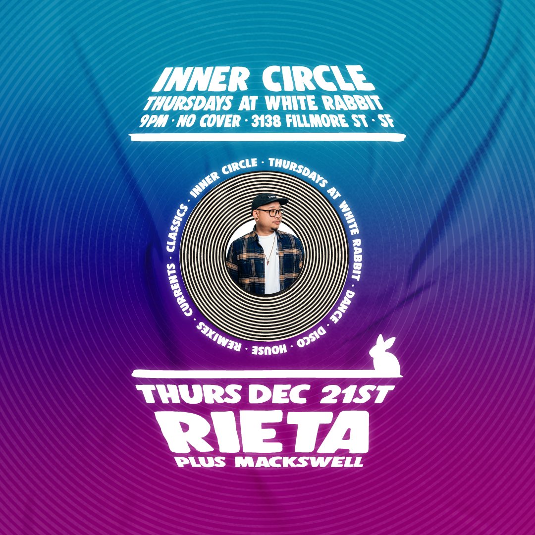 Full send tonight at Inner Circle with special guest <a href="/thisisrieta/">its pronounced ree•ehh•tah</a> + myself rocking 9pm til late. No cover at White Rabbit.