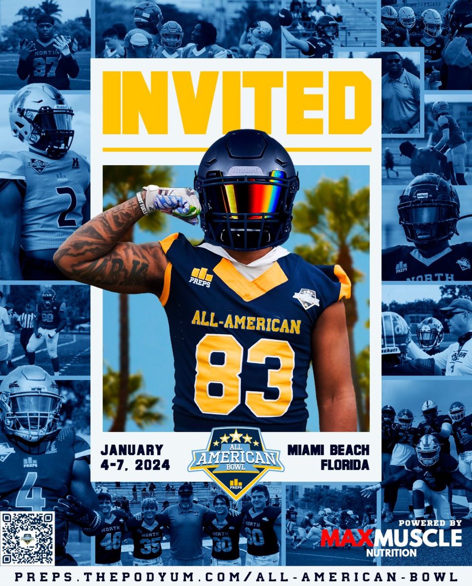 Extremely proud to announce I have been selected to play in the Podyum Preps All-American Bowl in Miami <a href="/PP_All_American/">All-American Bowl by Podyum Preps</a>