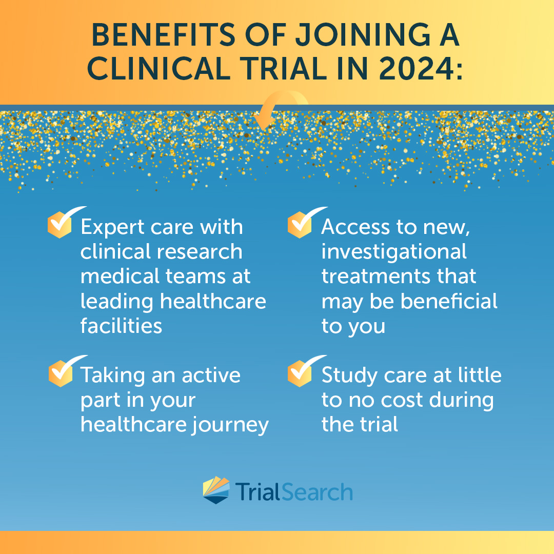 As the new year approaches, consider adding participation in a #clinicaltrial to your list of resolutions. #TrialSearch allows you to browse clinical trials across 175 therapeutic areas. Start your search today trialsearch.com/bs/6f10b61449