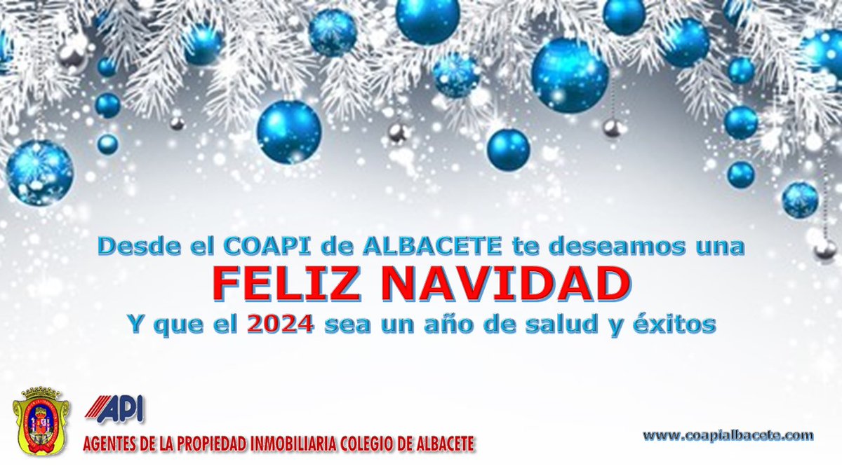 Desde el Coapi Albacete queremos desear a todos nuestros amigos y seguidores una Feliz Navidad y un extraordinario año 2024. 
Saludos