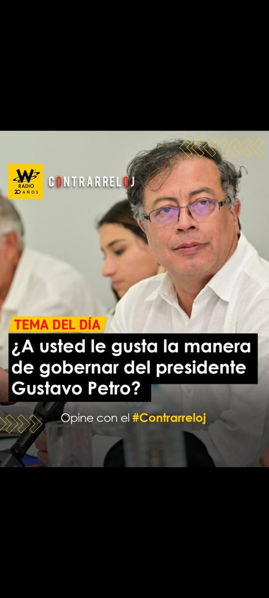 𝗪𝗜𝗟𝗦𝗢𝗡 𝗦𝗨𝗔𝗭𝗔 (@wilson_suaza_) on Twitter photo 🚨Vamos a apoyar esta encuesta.
¿ A usted le gusta la manera de Gobernar del Presidente <a href="/petrogustavo/">Gustavo Petro</a> ?
Sí= dale RT 🔄
Sí= dale ❤️
No= 💬 🚨Vamos a apoyar esta encuesta.
¿ A usted le gusta la manera de Gobernar del Presidente <a href="/petrogustavo/">Gustavo Petro</a> ?
Sí= dale RT 🔄
Sí= dale ❤️
No= 💬