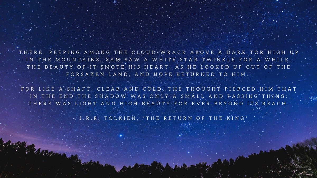 From the Gospel according to Tolkien, on this darkest day of the year