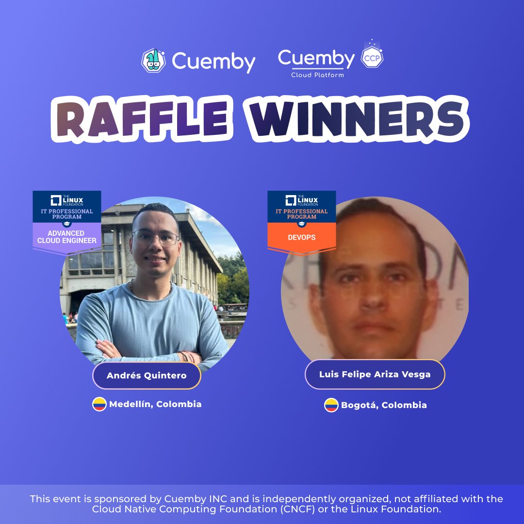 🎉 Congrats to Andrés Quintero & Luis Felipe Vesga, our DevOps #Winners. Your expertise in #Cloud Engineering is truly commendable. A big thank you to our #community for your active participation and support. Stay tuned for more! bit.ly/3RG3Azo #Community #Contest