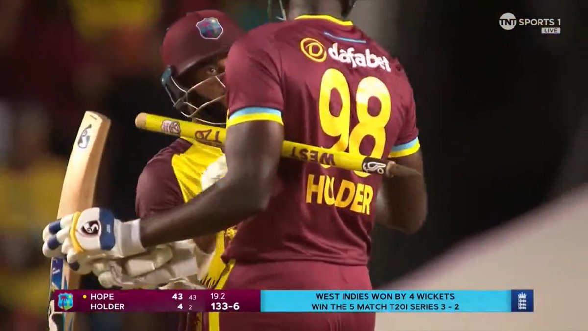 WI won the match by 4 wickets and series 3-2.

What a thrilling game of cricket

 #WIvENG #ENGvWI