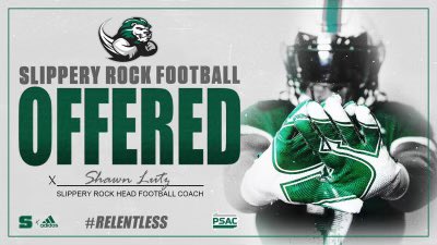 I am blessed to receive my first offer from Slippery Rock university. Thank you @CoachMalc_4 @coach_marella @lutzsru @CoachBFitz