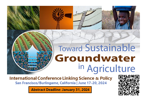Abstract Deadline! Submit by Jan. 31 to be considered for an international #AgGroundwater conference next summer in San Francisco. "Toward Sustainable #Groundwater in Agriculture - Linking Science &amp; Policy" will be held June 17-20. Submit abstracts ⬇ ⬇ ag-groundwater.org