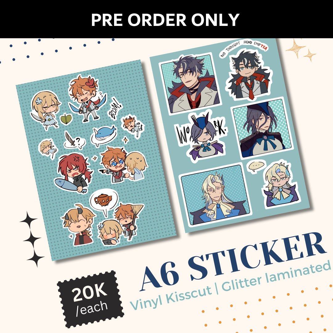 Hello! I'm opening Pre-Order post comifuro via tokped
There are several keychains ready on stock  (limited varian) But specifically comics and stickers will be available and required to get by pre-order. Thank you!
🔗in thread 