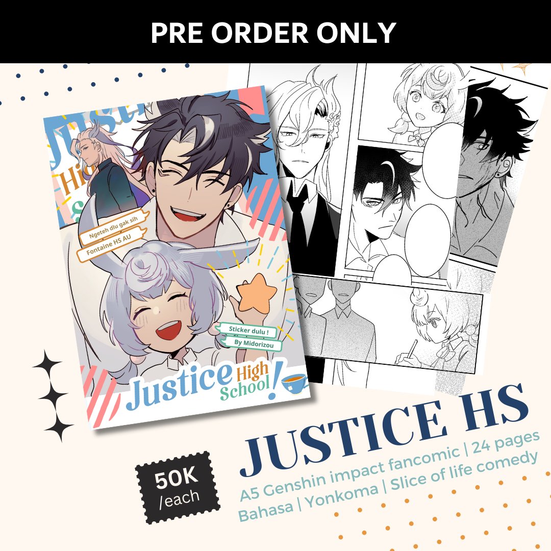 Hello! I'm opening Pre-Order post comifuro via tokped
There are several keychains ready on stock  (limited varian) But specifically comics and stickers will be available and required to get by pre-order. Thank you!
🔗in thread 