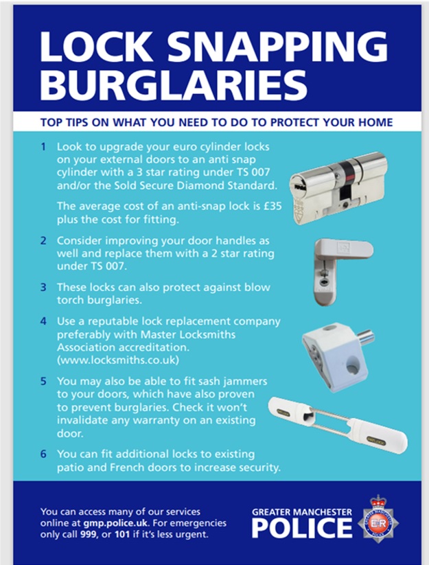 GMPBlackley's tweet image. Please find attached crime prevention advice to avoid lock-snap Burglaries #BGroup #CrimePrevention #LockSnapping