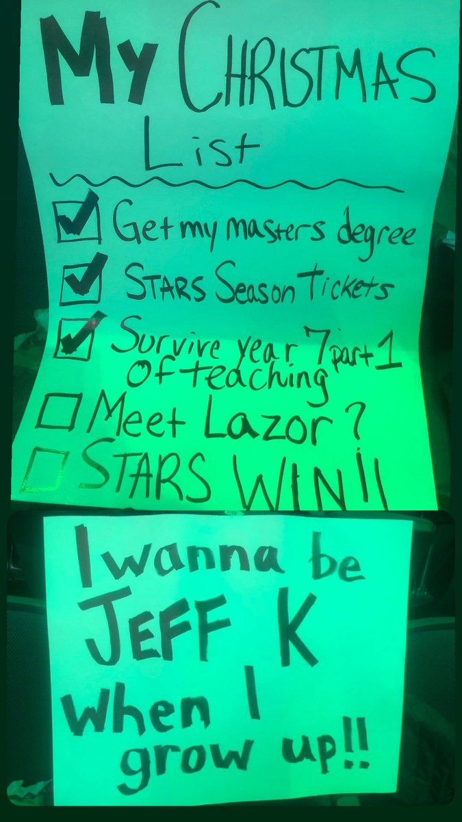 My signs for tonight’s @DallasStars v Vancouver game! #texashockey #onestateoneteam