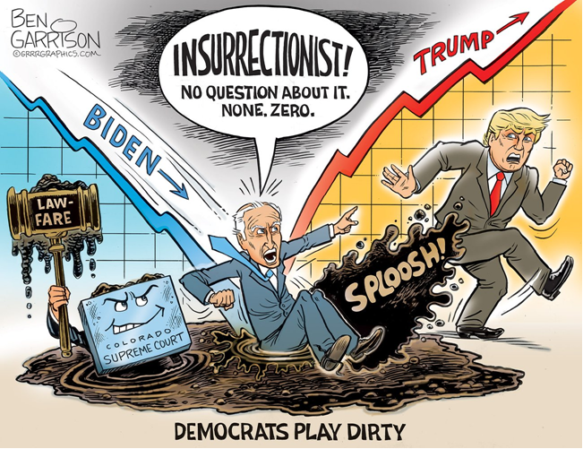 #ColoradoSupremeCourt Plays Dirty for #Biden because they're afraid of the #SwampKiller taking the White House again and exposing the corrupt Establishment of #Democrats and #RINOs
#BenGarrison @GrrrGraphics