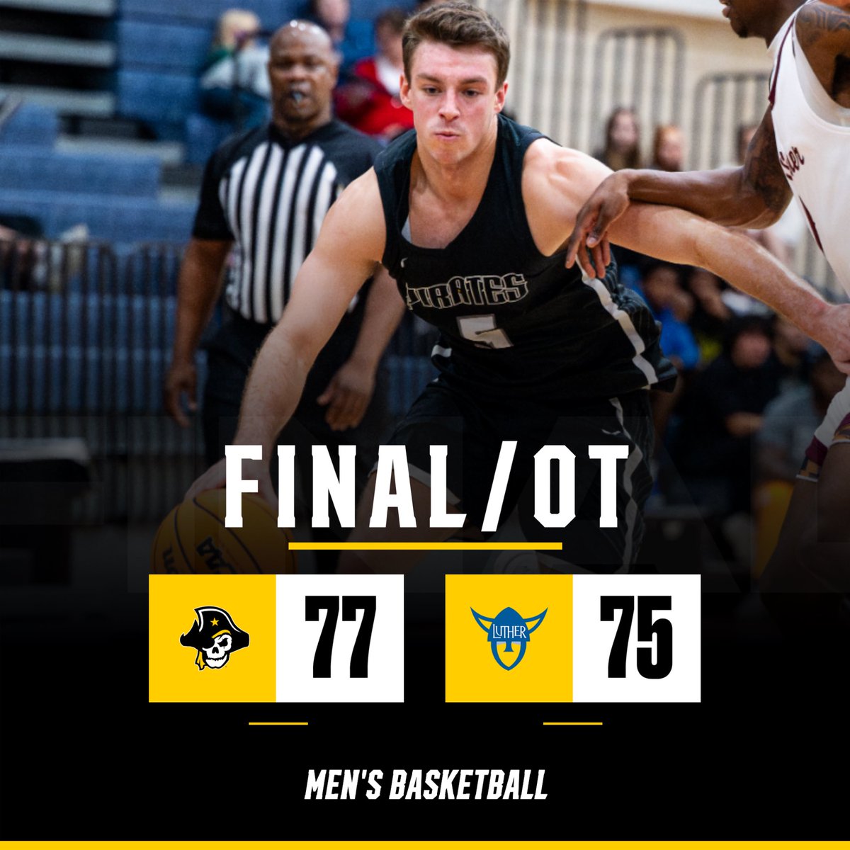 🏀 Men’s Basketball defeats Luther College in overtime thriller! #gopirates 🏴‍☠️