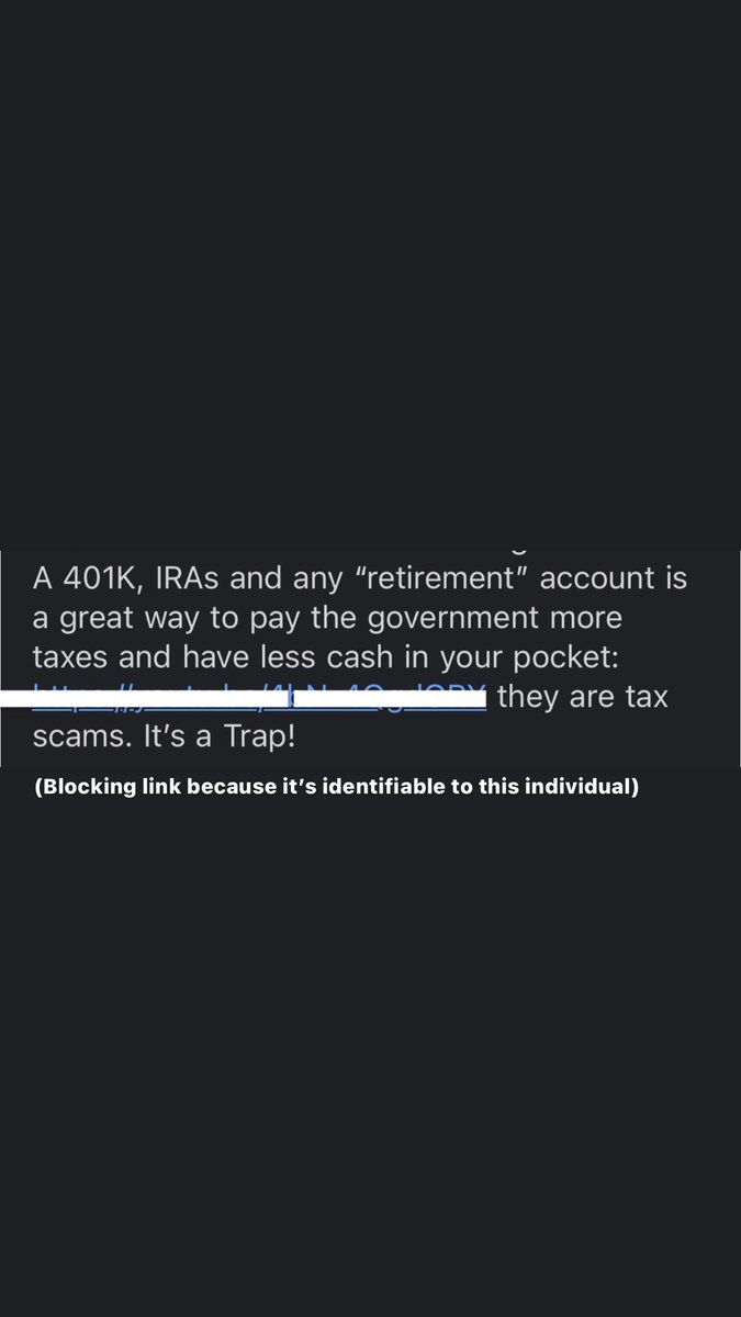 a guy reached out to his CPA after listening to our podcast episodes to ask about a solo 401k, and this is what he was told. BY A CPA. this is a hate crime against pre-tax accounts lol calling retirement accounts “scams” is some real insurance salesman garbagio