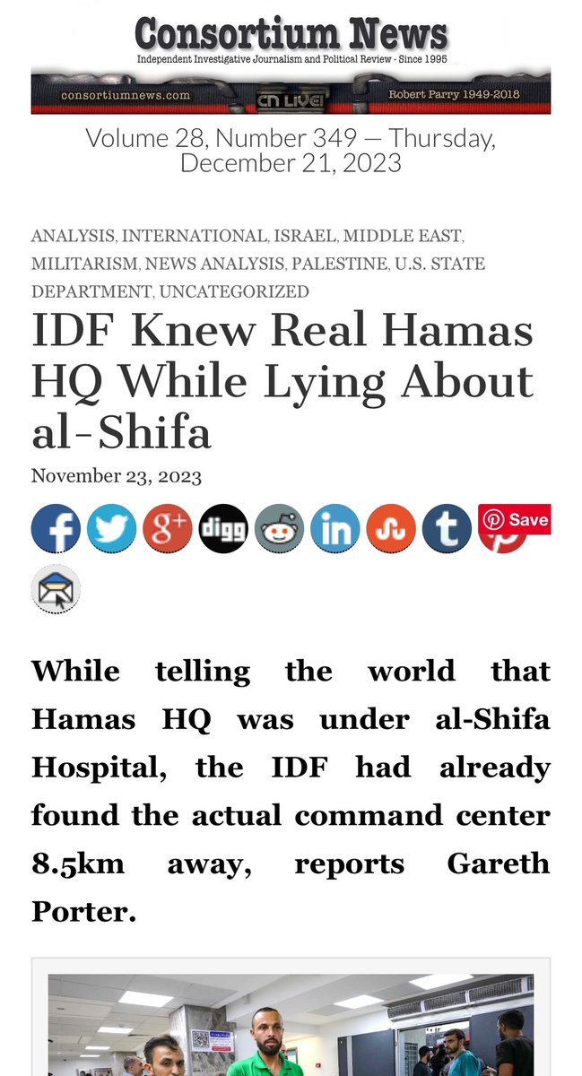 Washington Post finally catching up to reporting on Israeli lies by @GarethPorter in @Consortiumnews Why the lies? Because Israel wants an excuse to bomb hospitals. This is further evidence of genocidal intent and another reason to #InvokeGenocideConvention