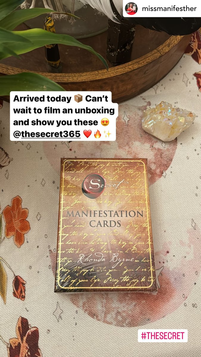 Our good friend Esther - @missmanifesther is on deck with The Secret Manifestation Cards. We can't wait to see her unboxing and gauge her reactions.