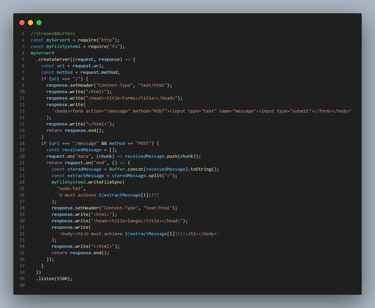 iemsanga's tweet image. Day 20/100        

NodeJS_Revision 
-&amp;gt; Streams &amp;amp; Buffers
-&amp;gt; Blocking vs Non-Blocking

github_codeLink:github.com/imsanga/FullSt…… 

#100DaysOfCode 
#documentingmycodingjourney