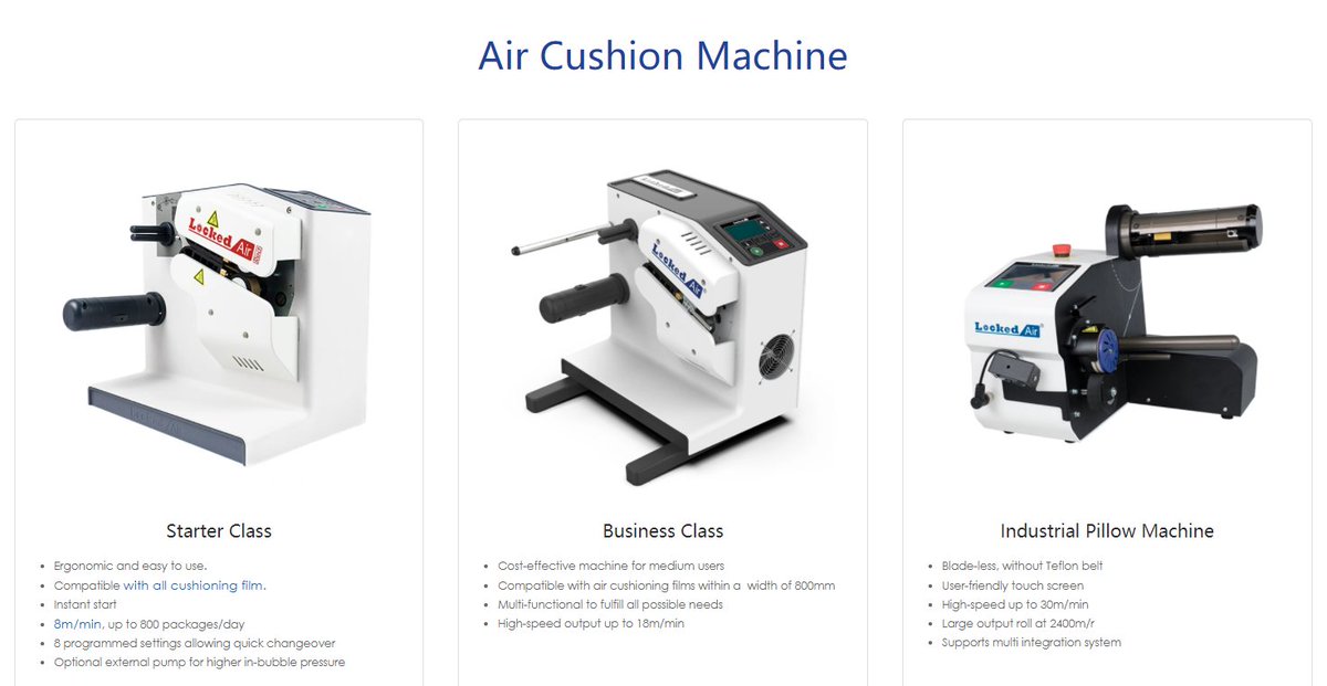 How to choose the right air cushion machine for your needs? 
 Feel free to reach out to us at info@lockedair.com. #AirCushionMachine #CushionPackaging #SustainablePackaging #LockedAir