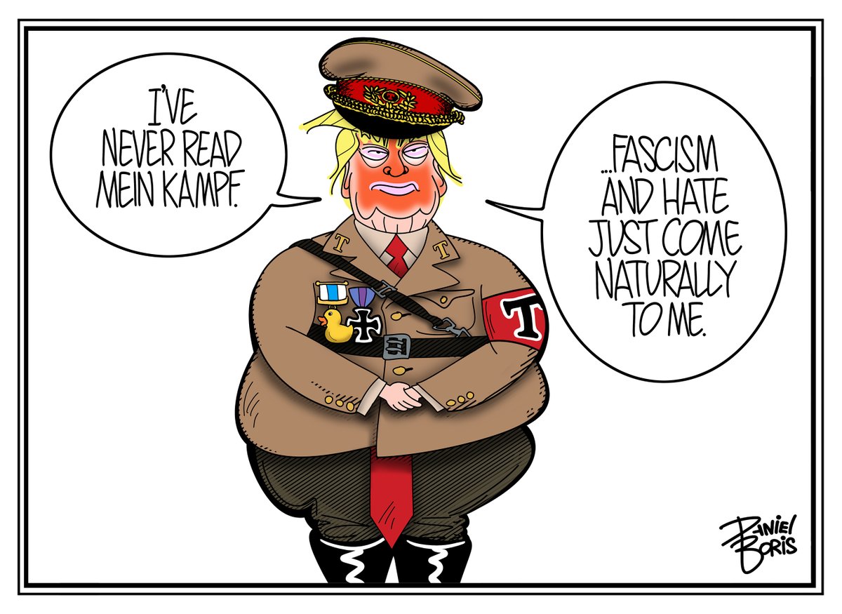 Daniel Boris (@dboriscreates) on Twitter photo Natural Born Idiot.
<a href="/realDonaldTrump/">Donald J. Trump</a> #Fascismo #authoritarianism #Hitler #idiots #RepublicansAreTheProblem #Politics #Satire #cartoons Natural Born Idiot.
<a href="/realDonaldTrump/">Donald J. Trump</a> #Fascismo #authoritarianism #Hitler #idiots #RepublicansAreTheProblem #Politics #Satire #cartoons