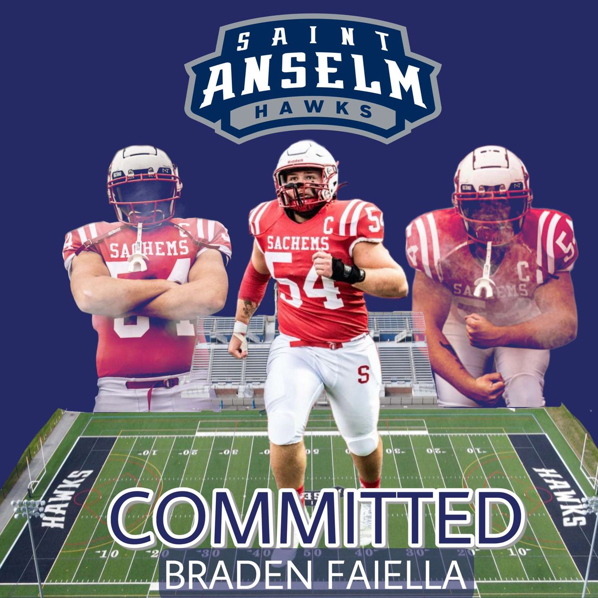 Excited to announce my commitment to @STAHawksFB to continue my academic and athletic career, can’t wait to get to work!!! #ROLLHAWKS #BCM @CoachPriceFerg @Coach_Bick @CoachBraine @CoachJoeAdam