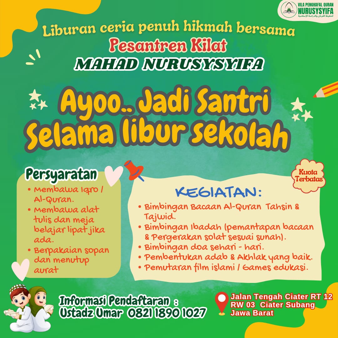 Liburan di Ciater Yuuuk ....

#pesantrenkilat #vilapenghafalquran #liburan #mahadnurusysyifa