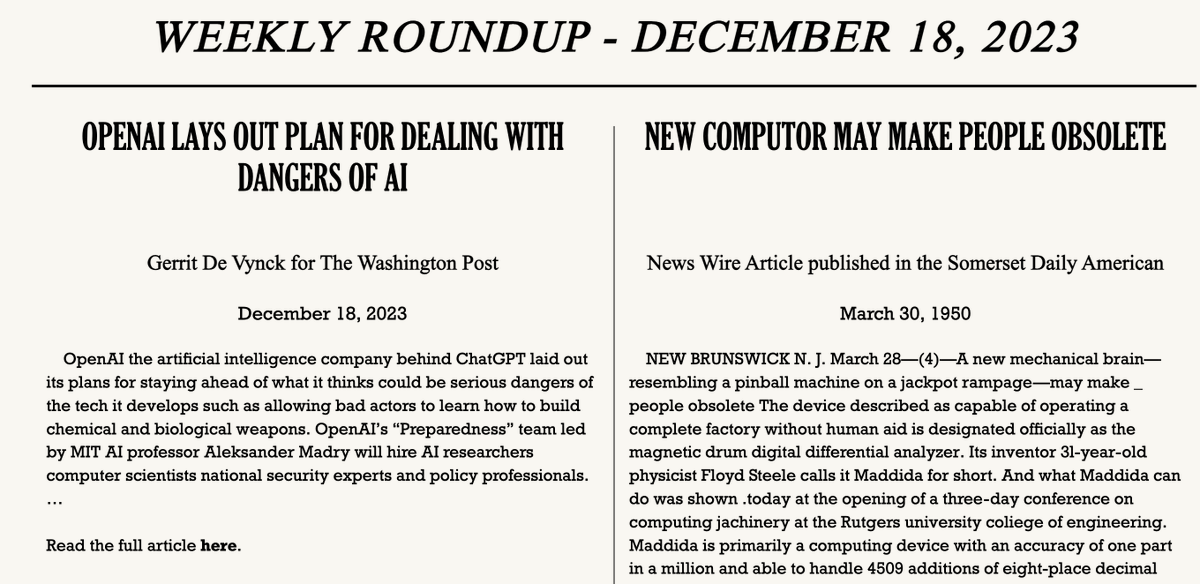 I’m excited to share News Déjà Vu (newsdejavu.github.io), which uses a custom large language model to retrieve historical news articles that are the most similar to modern news articles. (1/4)