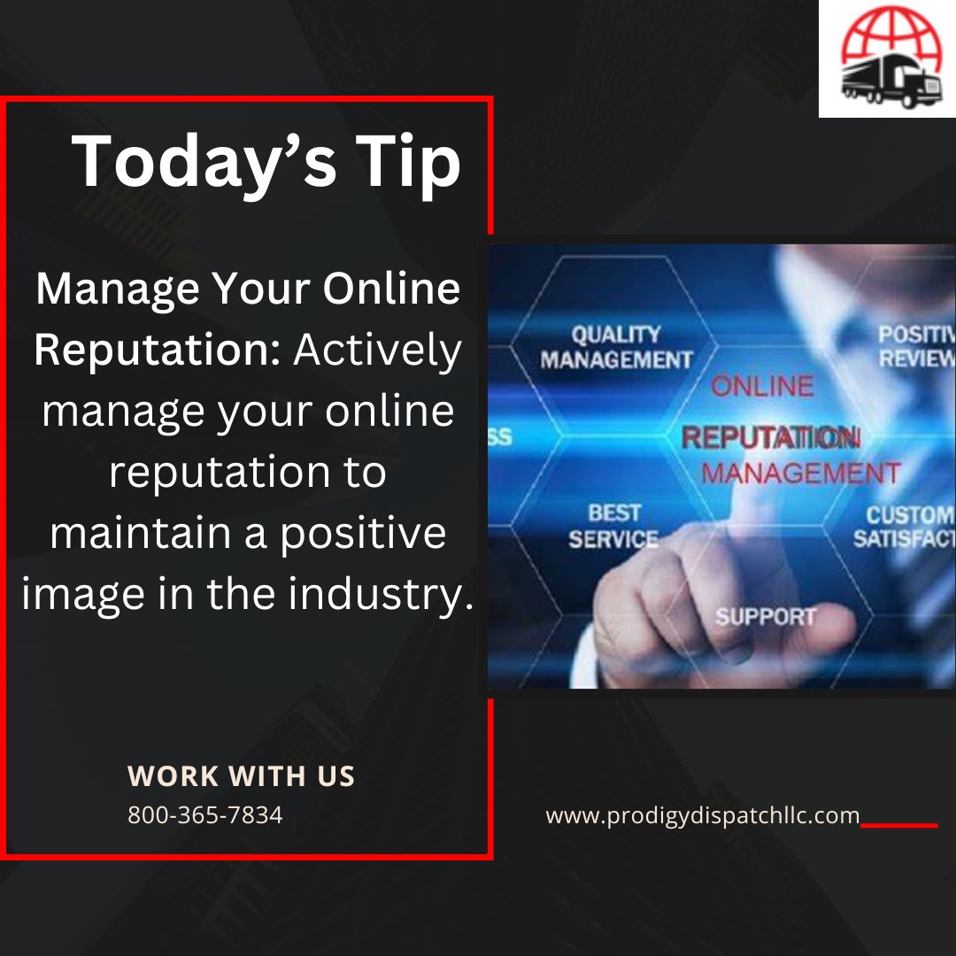 ProDispatch_'s tweet image. Today's Tip: Manage Your Online Reputation