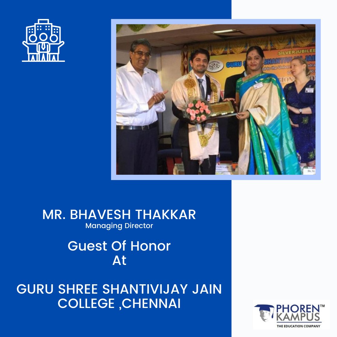 A glance at one of Phoren Kampus’s moments of pride where our managing director @bhaveshthakkarr was invited to @GSSJainGurukul
 as the guest of honor✨
 #globaleducation #worldwidelearning #globaledservices #serviceexcellence #achievements