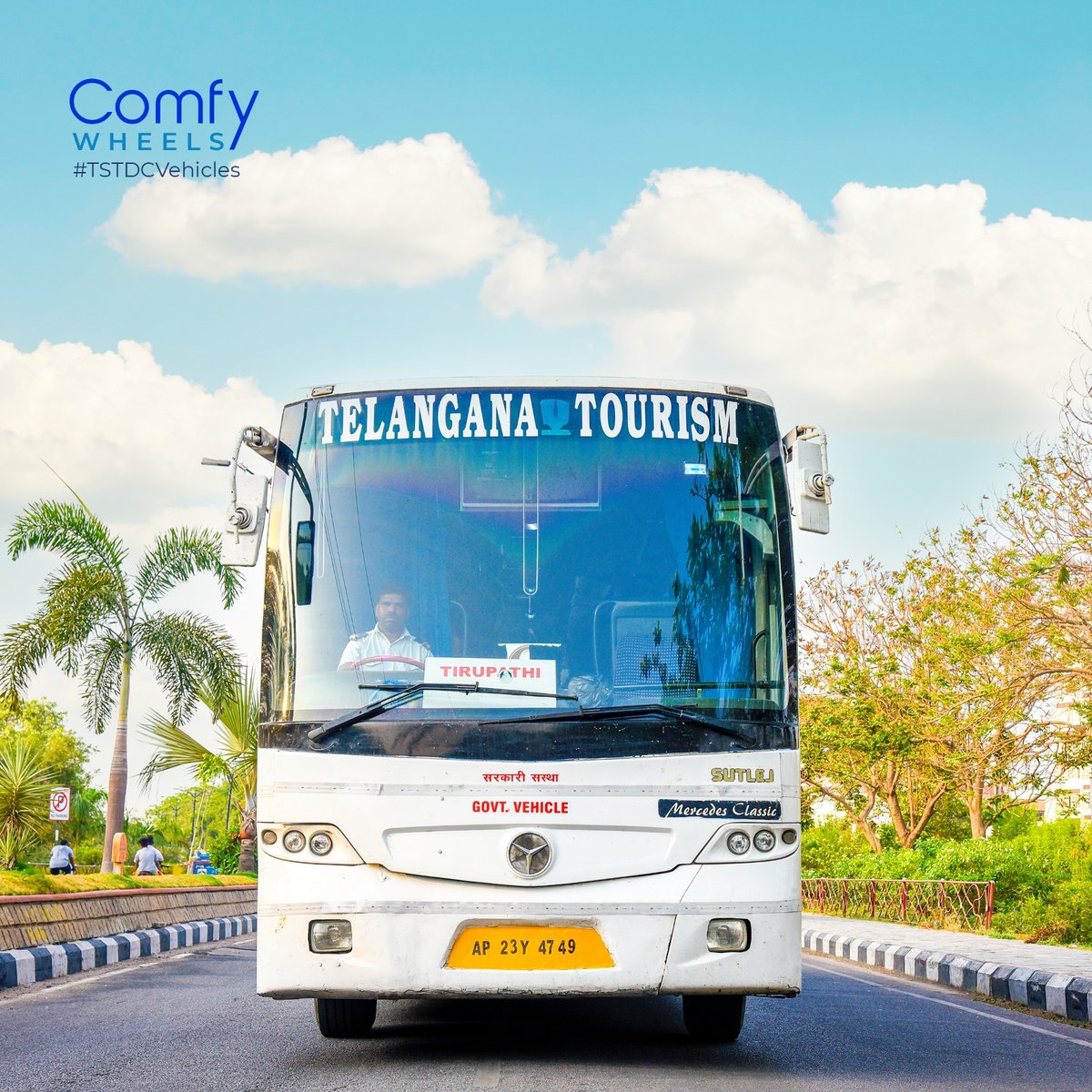 Your desired destination is just a ride away! Let our wheels make your travel seamless and delightful. You can hire your choice of vehicle at - bit.ly/3JDsJGp | 1800-425-46464 #ComfyWheels #TSTDCVehicles #VehicleHire #TSTDC #TelanganaTourism #Telangana