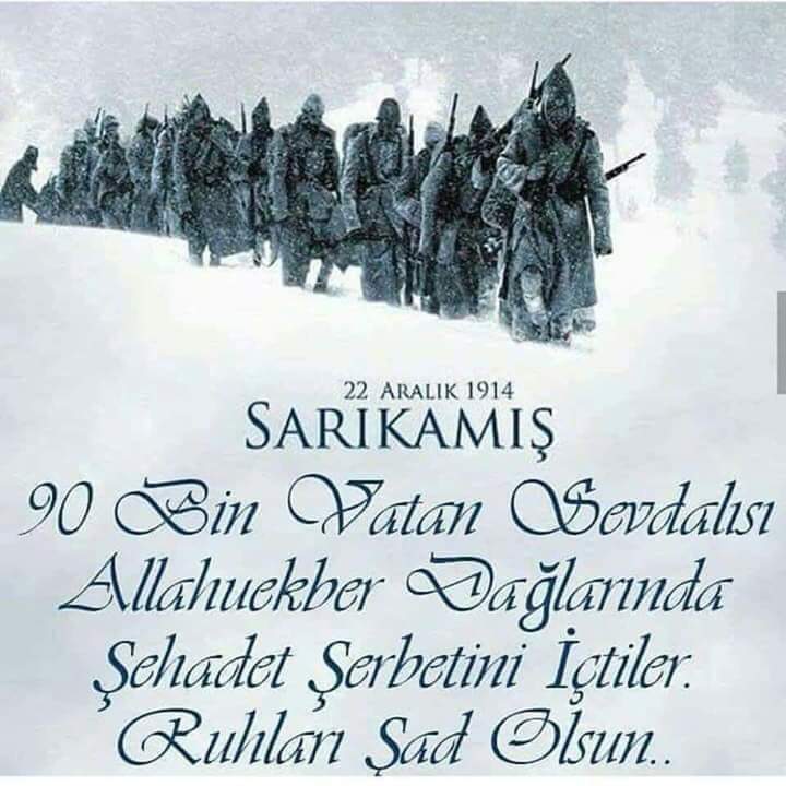 Vatan diyerek çıktıkları yolda donarak can veren fedakar Sarıkamış şehitlerimizi saygı ve minnetle anıyoruz.

#SarıkamışŞehitleri #22aralık1914 #sarıkamış