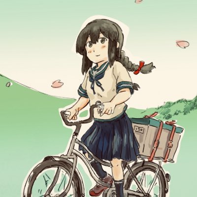 「bicycle long hair」 illustration images(Latest)
