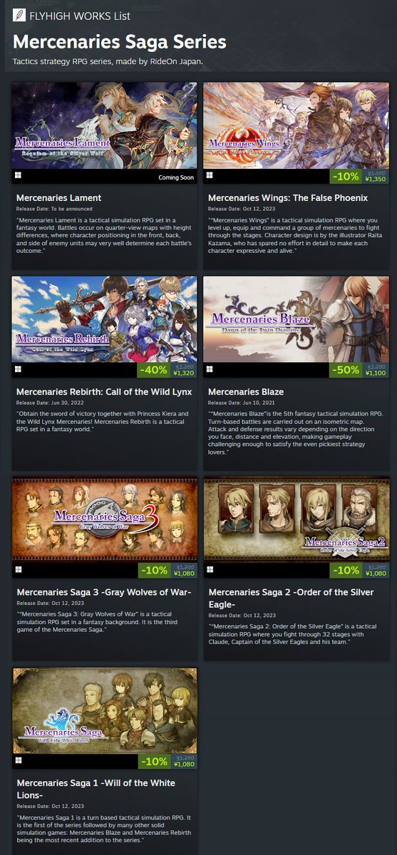 Mercenaries Series is now discounted on #SteamWinterSale2023 !

Check it out!

and please also don't forget to WISHLIST the upcoming title "Mercenaries Lament" !